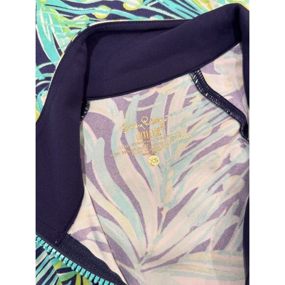 Lilly Pulitzer Womens Jacket Green Sunset Key Leaf Print Light Up Full Zip XS - Picture 4 of 11